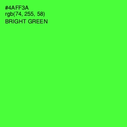#4AFF3A - Bright Green Color Image