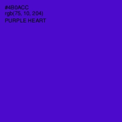 #4B0ACC - Purple Heart Color Image