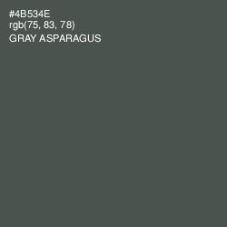 #4B534E - Gray Asparagus Color Image