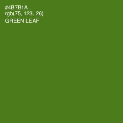 #4B7B1A - Green Leaf Color Image