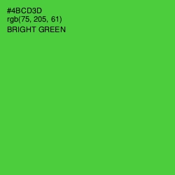 #4BCD3D - Bright Green Color Image