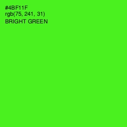 #4BF11F - Bright Green Color Image