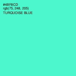 #4BF8CD - Turquoise Blue Color Image