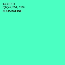 #4BFEC1 - Aquamarine Color Image