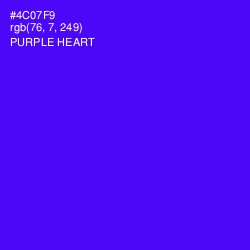 #4C07F9 - Purple Heart Color Image