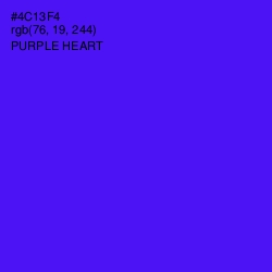 #4C13F4 - Purple Heart Color Image