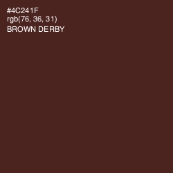 #4C241F - Brown Derby Color Image