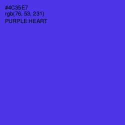 #4C35E7 - Purple Heart Color Image