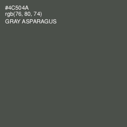 #4C504A - Gray Asparagus Color Image