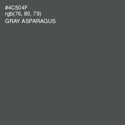 #4C504F - Gray Asparagus Color Image