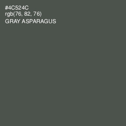 #4C524C - Gray Asparagus Color Image