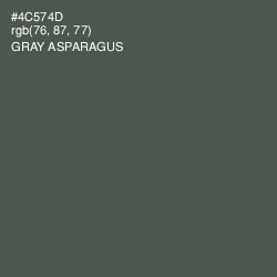 #4C574D - Gray Asparagus Color Image