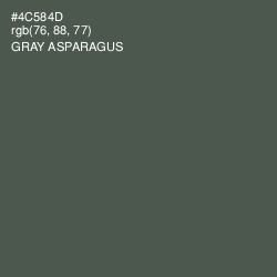 #4C584D - Gray Asparagus Color Image