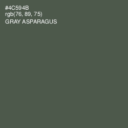 #4C594B - Gray Asparagus Color Image