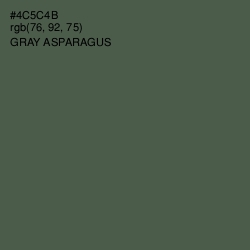 #4C5C4B - Gray Asparagus Color Image