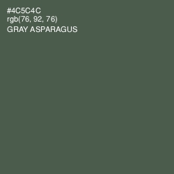 #4C5C4C - Gray Asparagus Color Image