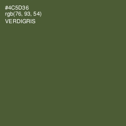 #4C5D36 - Verdigris Color Image