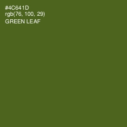 #4C641D - Green Leaf Color Image