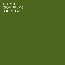#4C671D - Green Leaf Color Image