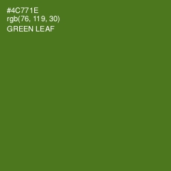 #4C771E - Green Leaf Color Image