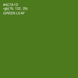 #4C7A1D - Green Leaf Color Image