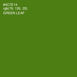 #4C7E14 - Green Leaf Color Image