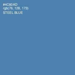 #4C80AD - Steel Blue Color Image