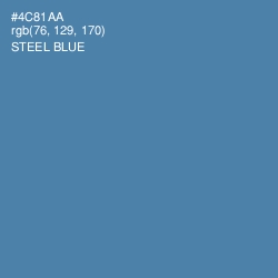 #4C81AA - Steel Blue Color Image