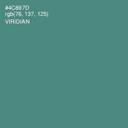 #4C897D - Viridian Color Image