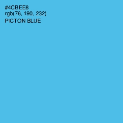 #4CBEE8 - Picton Blue Color Image
