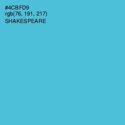 #4CBFD9 - Shakespeare Color Image