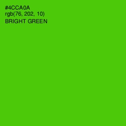 #4CCA0A - Bright Green Color Image