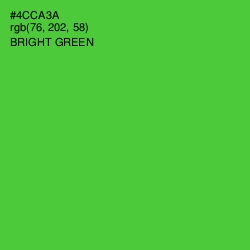 #4CCA3A - Bright Green Color Image