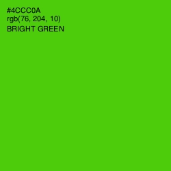 #4CCC0A - Bright Green Color Image