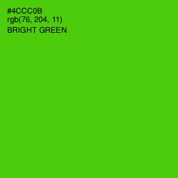 #4CCC0B - Bright Green Color Image