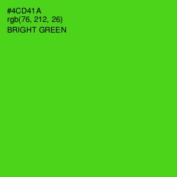 #4CD41A - Bright Green Color Image