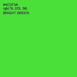 #4CDF3A - Bright Green Color Image