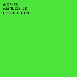 #4CE43B - Bright Green Color Image