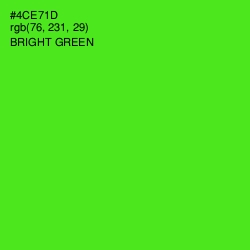 #4CE71D - Bright Green Color Image