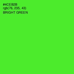 #4CEB2B - Bright Green Color Image