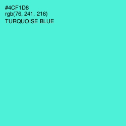 #4CF1D8 - Turquoise Blue Color Image