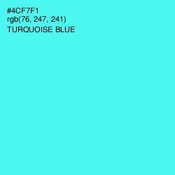 #4CF7F1 - Turquoise Blue Color Image