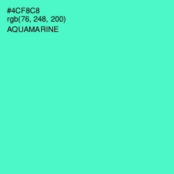 #4CF8C8 - Aquamarine Color Image