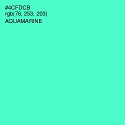 #4CFDCB - Aquamarine Color Image
