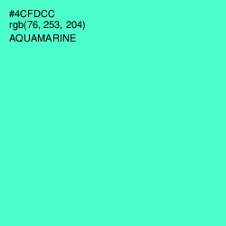 #4CFDCC - Aquamarine Color Image