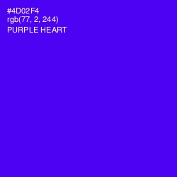 #4D02F4 - Purple Heart Color Image