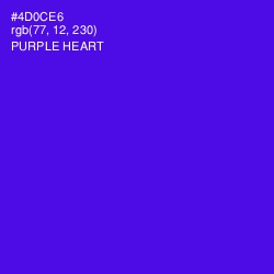#4D0CE6 - Purple Heart Color Image