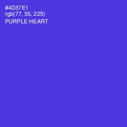 #4D37E1 - Purple Heart Color Image