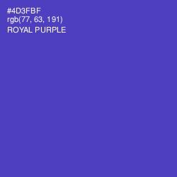 #4D3FBF - Royal Purple Color Image