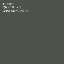 #4D534B - Gray Asparagus Color Image